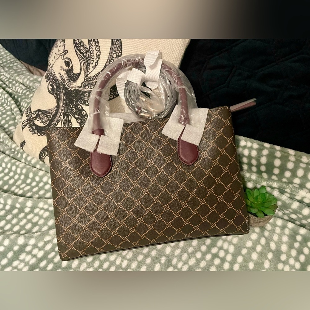 Nine West Kyrie Triple Compartment Satchel Handbag Purse - Picture 7 of 9